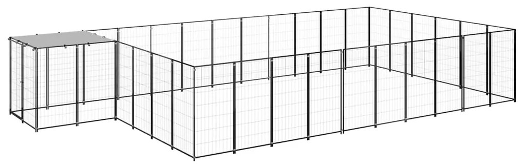 vidaXL Hondenkennel 19,36 m² staal zwart