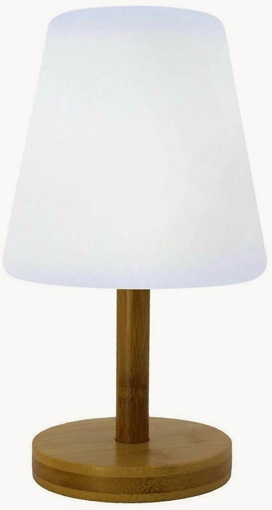 Bamboe in- & outdoor LED-tafellamp Standy Mini met accu