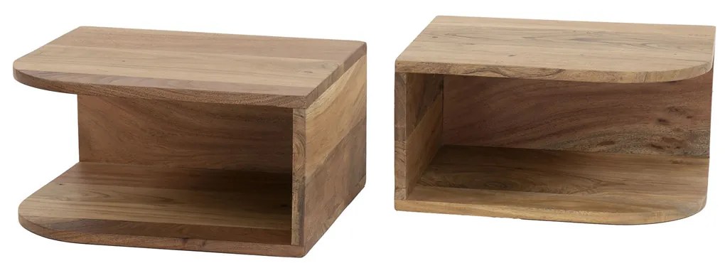 Set Nachtkastjes Open Vak Hout - 40x35x20cm.