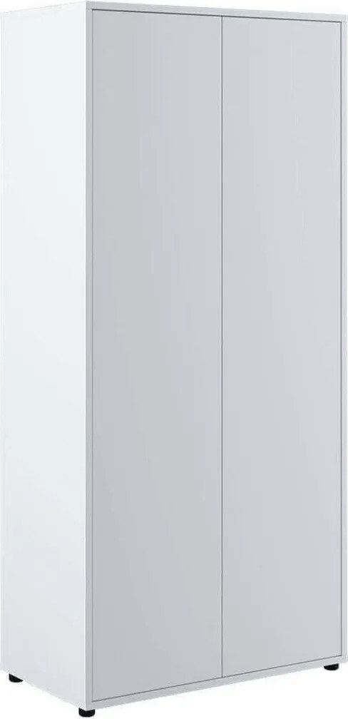 Kledingkast Concept Pro Lenart, Wit, 218x101x55cm, 95 kg, Kledingkast deuren: Met scharnieren, Aantal planken: 2, Aantal planken: 2