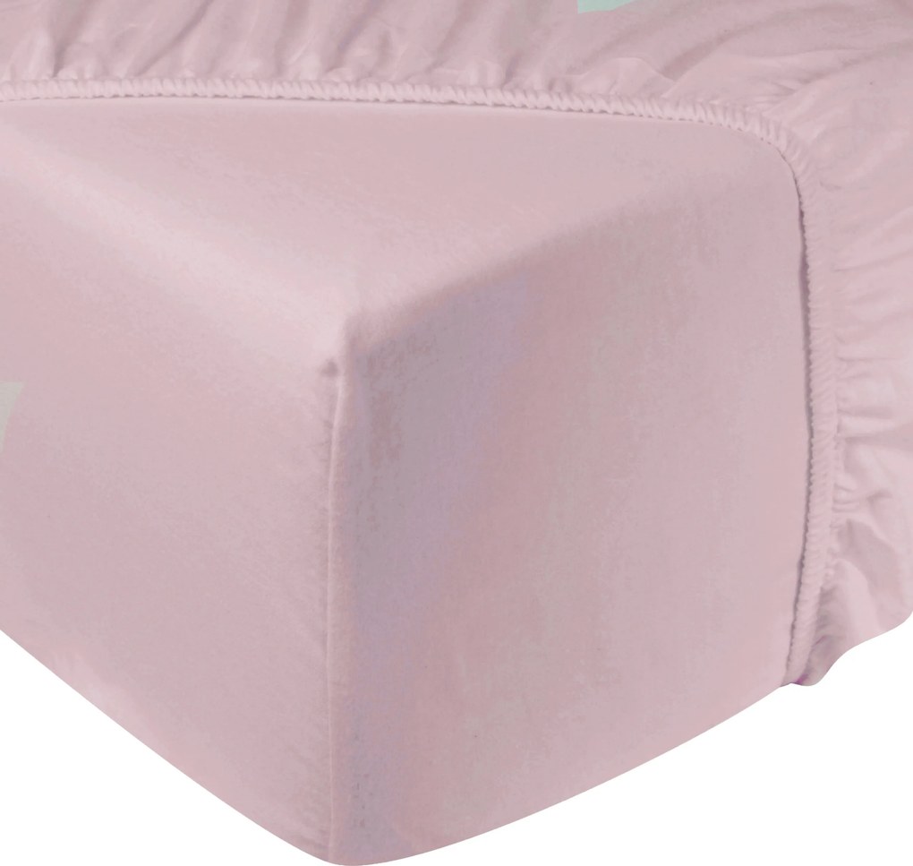Hoeslaken flanel - 100% katoen - 90x200 - lichtroze