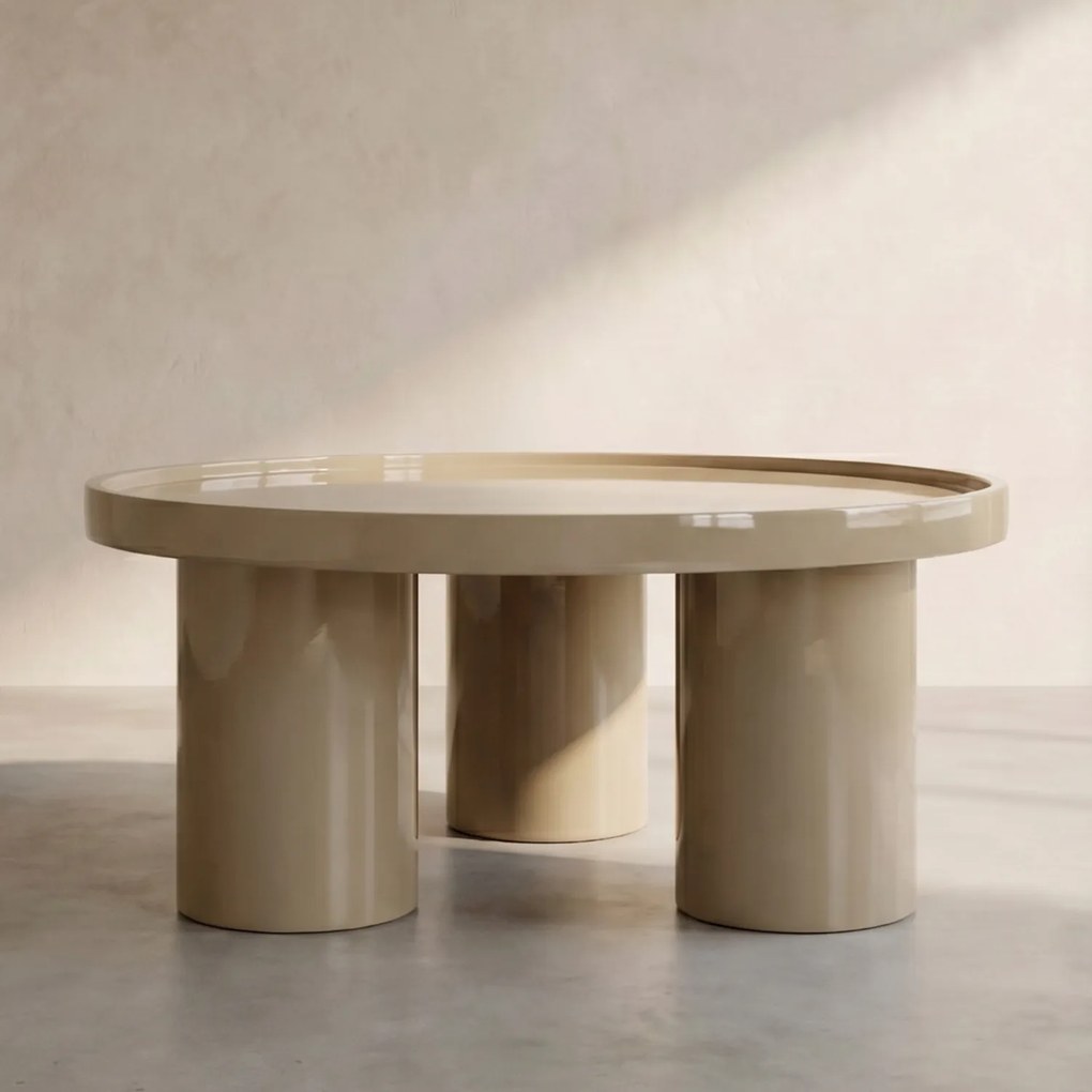 Salontafel Hoogglans Beige 80 Cm - 80 X 80cm.
