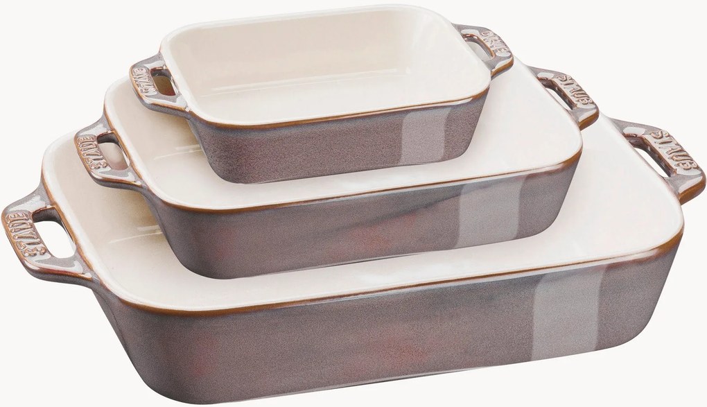 Ovenschalen Staub van keramiek, 3-delig