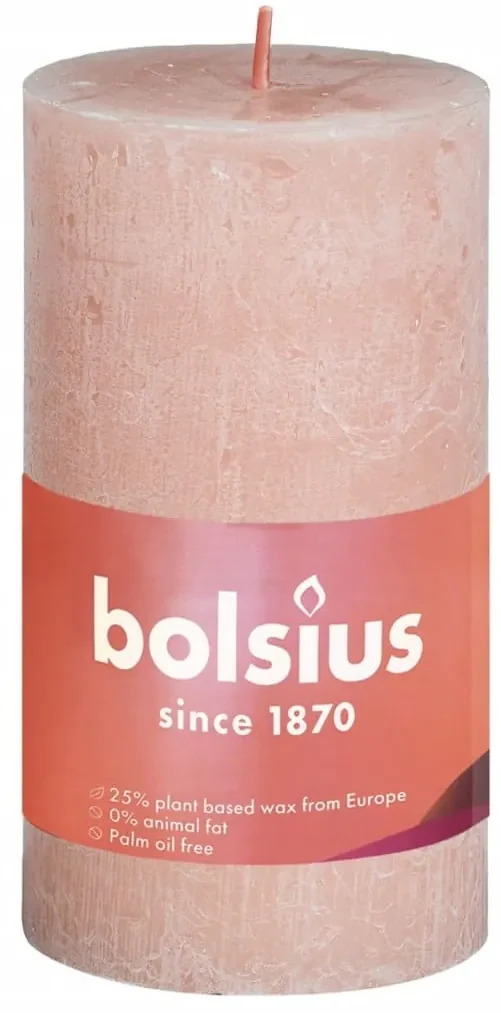 Bolsius Stompkaarsen Shine 8 st rustiek 100x50 mm mistroze