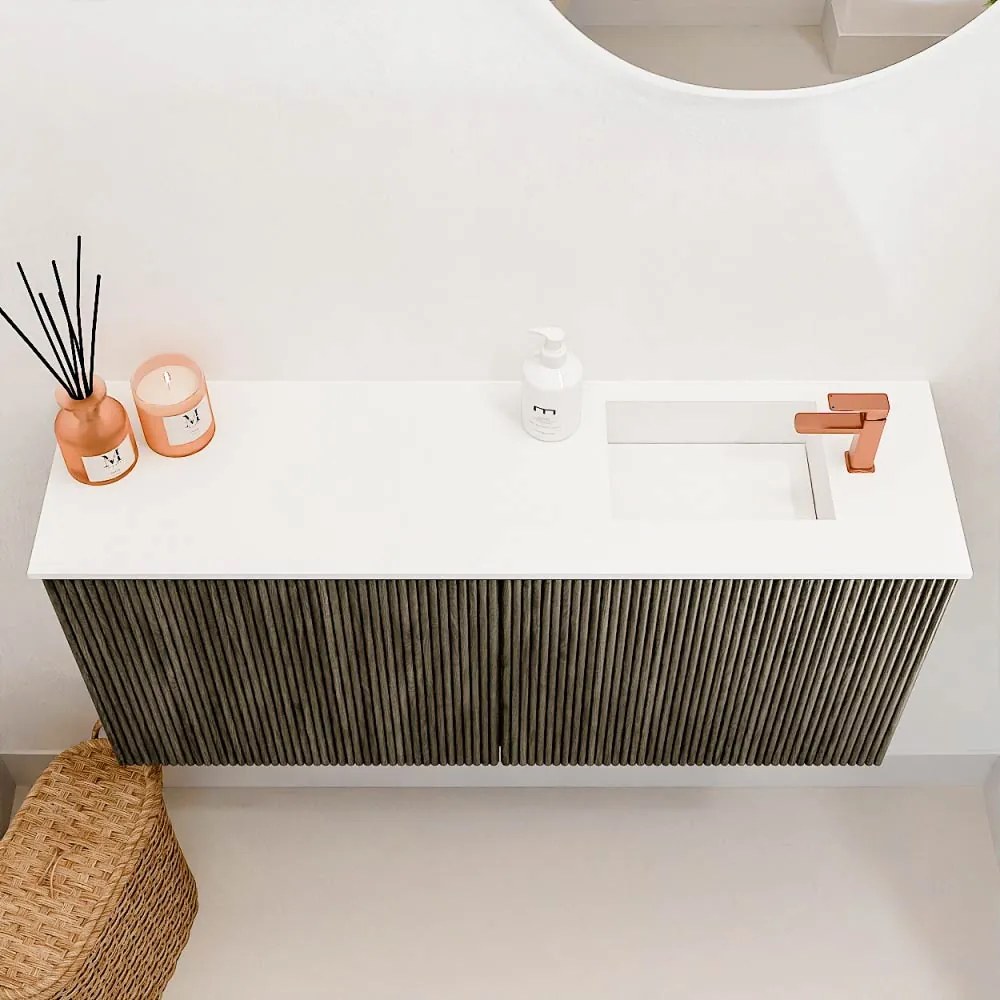 Mondiaz Joya 90cm toiletmeubel shadow met wastafel faye rechts 1 kraangat talc