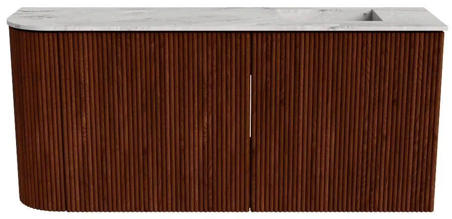Mondiaz Joya DLux 90cm toiletmeubel ronding links ruby met wastafel faye rechts zonder kraangat glace