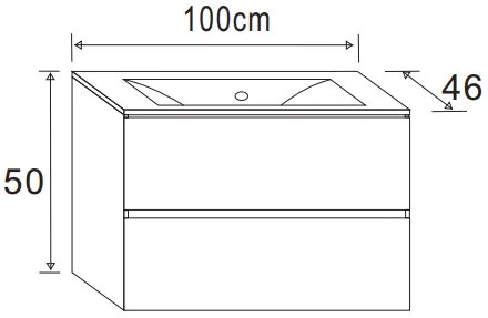 Badstuber Corbo badkamermeubel 100cm licht eiken met wastafel 1 kraangat