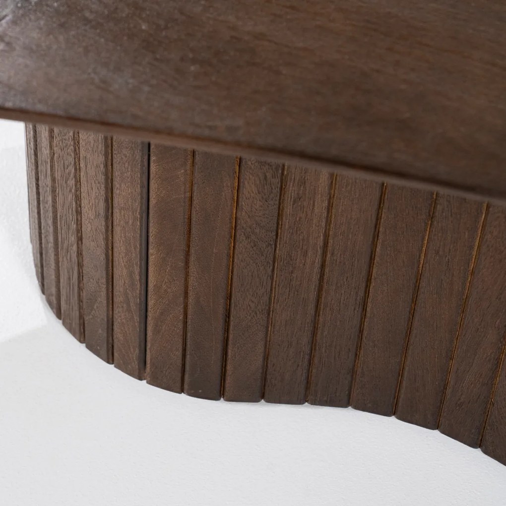 Bruine Salontafel Organische Vorm - 130 X 70cm.