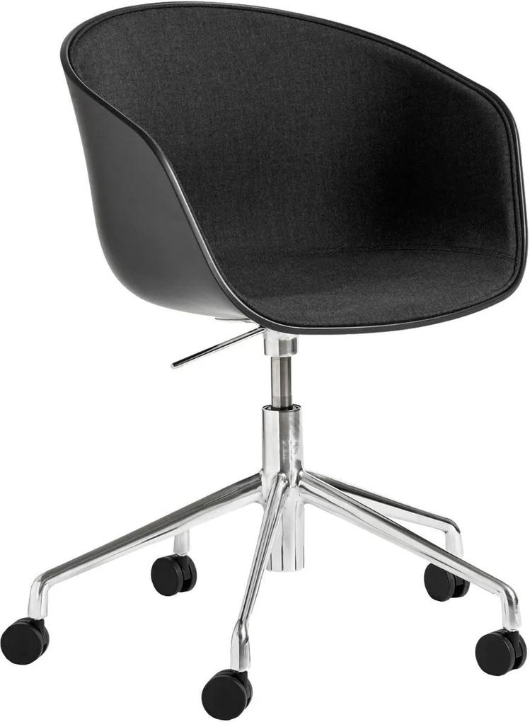 Hay About a Chair AAC52 gestoffeerde bureaustoel onderstel gepolijst aluminium kuip Black Remix 183