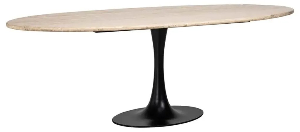 Richmond Interiors Hampton Ovale Eettafel Beige Travertin - 230 X 100cm.