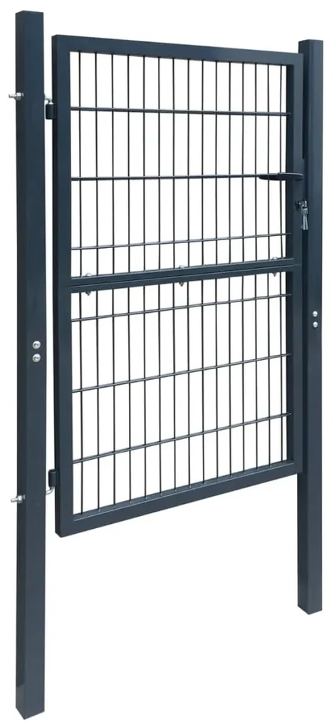 vidaXL Poort dubbelstaafmat (enkel) 106x190 cm antracietgrijs