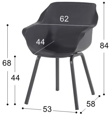 Hartman Sophie Xerix/Kings tuinset antraciet - 220x100 cm. - Keramiek tafelblad