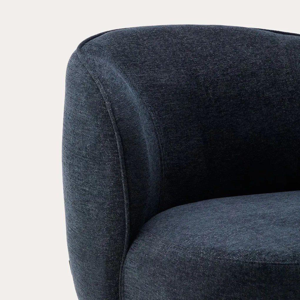 Kave Home Ulit Fauteuil Grijs Chenille Met Houten Pootjes