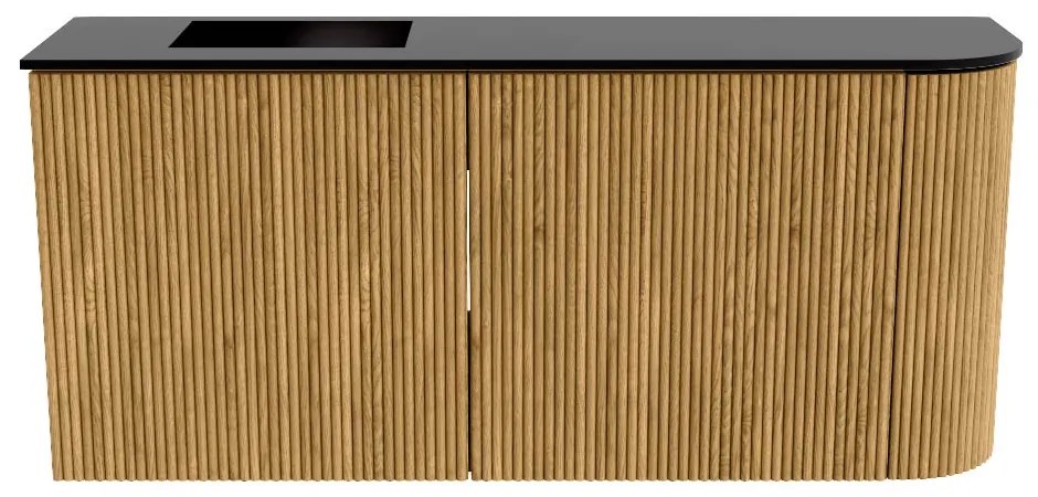 Mondiaz Joya 90cm toiletmeubel ronding rechts oak met wastafel faye links zonder kraangat urban