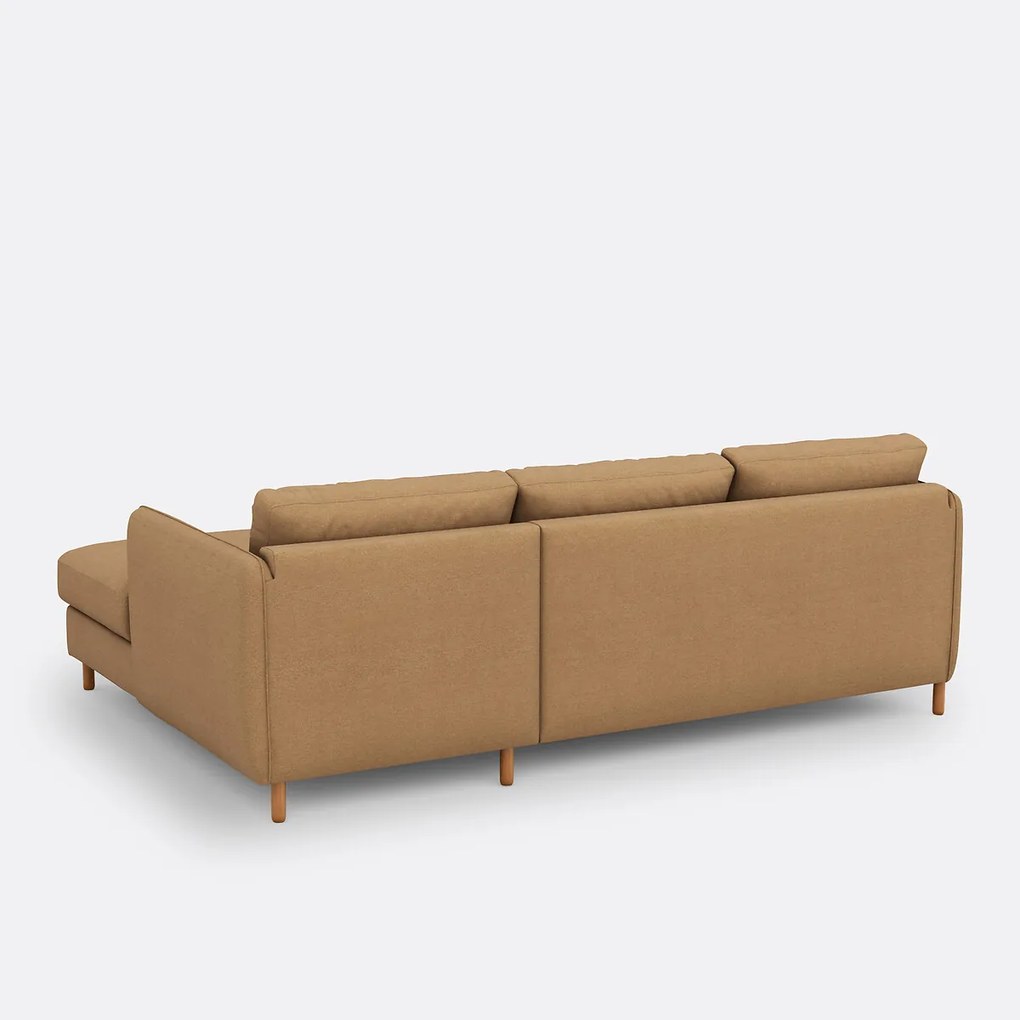 4-zits hoekbank rechts in polyester, LOMÉO