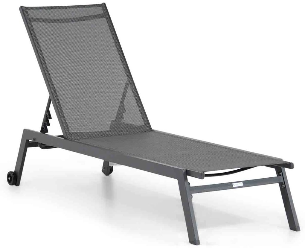Lifestyle Garden Furniture Ultimate Ligbed Met Wiel Aluminium/textileen Grijs