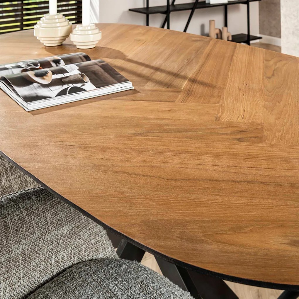 Organische Eetkamertafel Teak 180 Cm - 180 X 95cm.