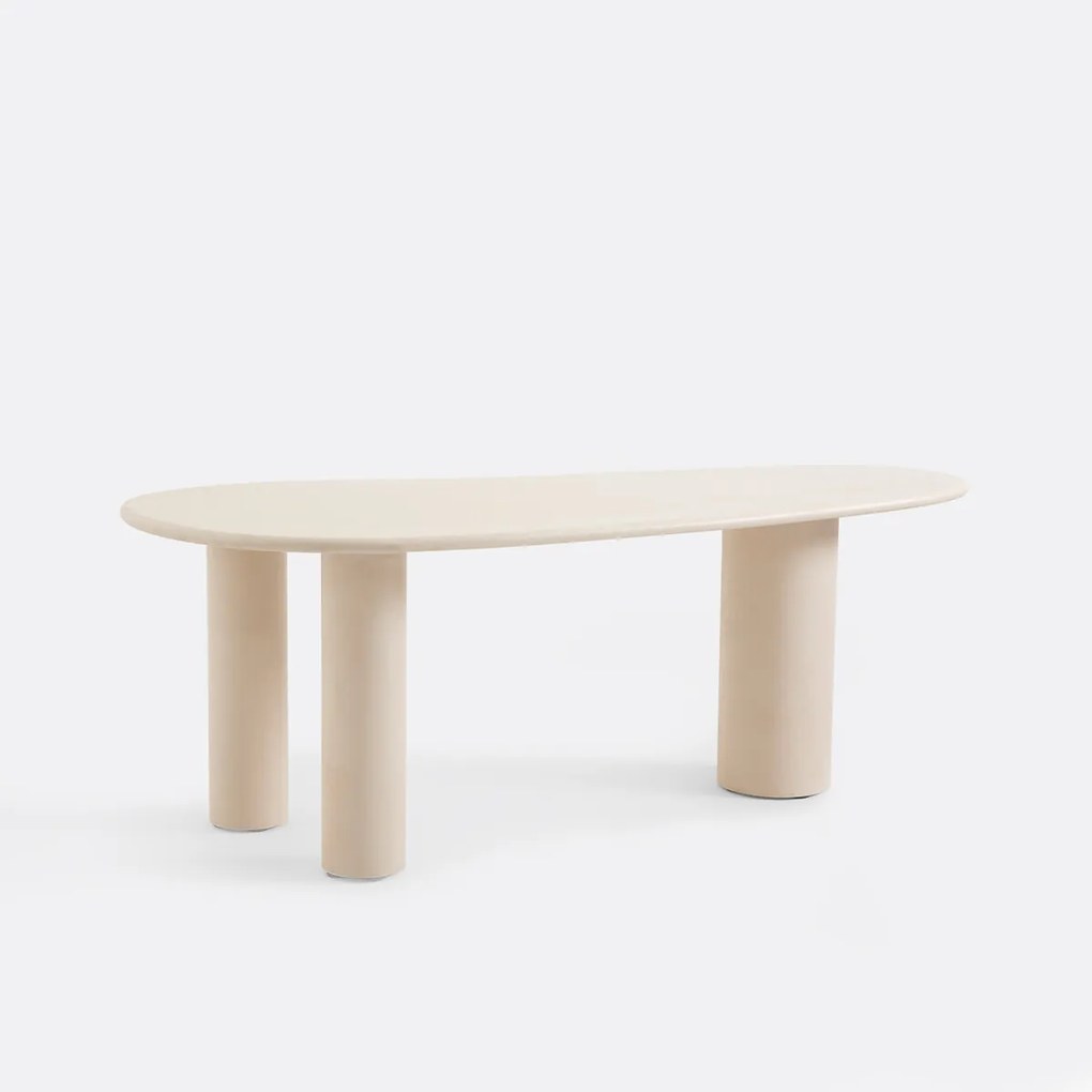 Eettafel, betonlook, langwerpige vorm, 6 couverts, OYATA