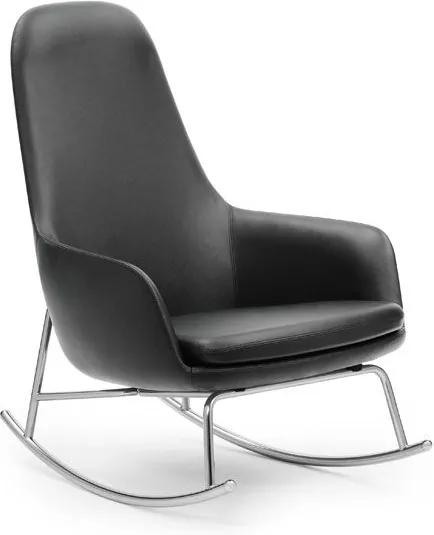 Normann Copenhagen Era Rocking Chair High schommelstoel Leder Tango zwart