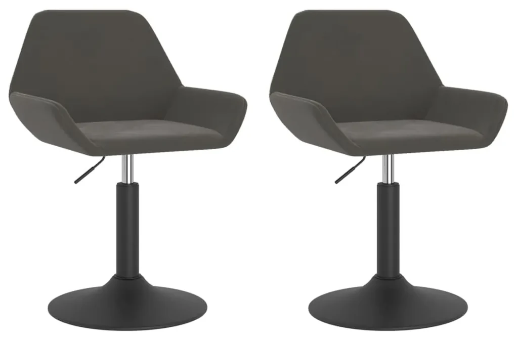 vidaXL Eetkamerstoelen draaibaar 2 st fluweel donkergrijs