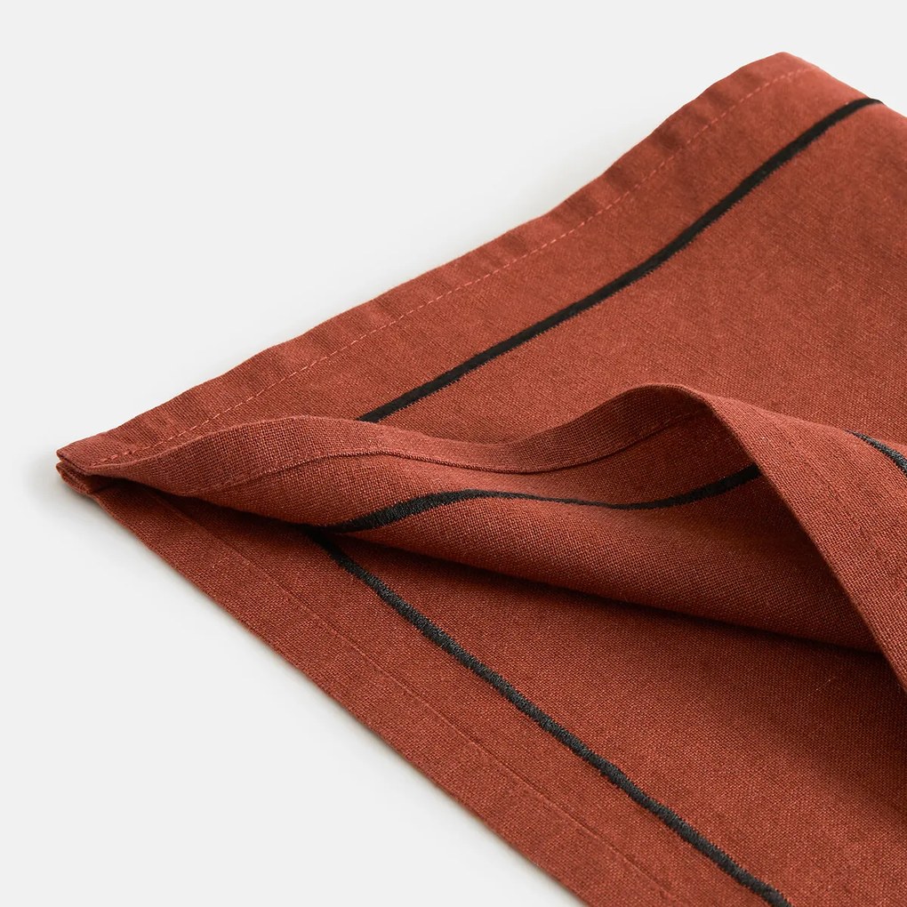 Set van 4 placemats gewassen linnen/katoen Métis Bourdon