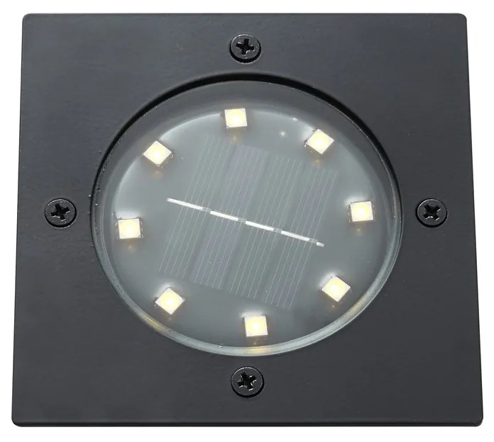 Set van 6 grondspots zwart vierkant incl. LED IP65 solar - Terry