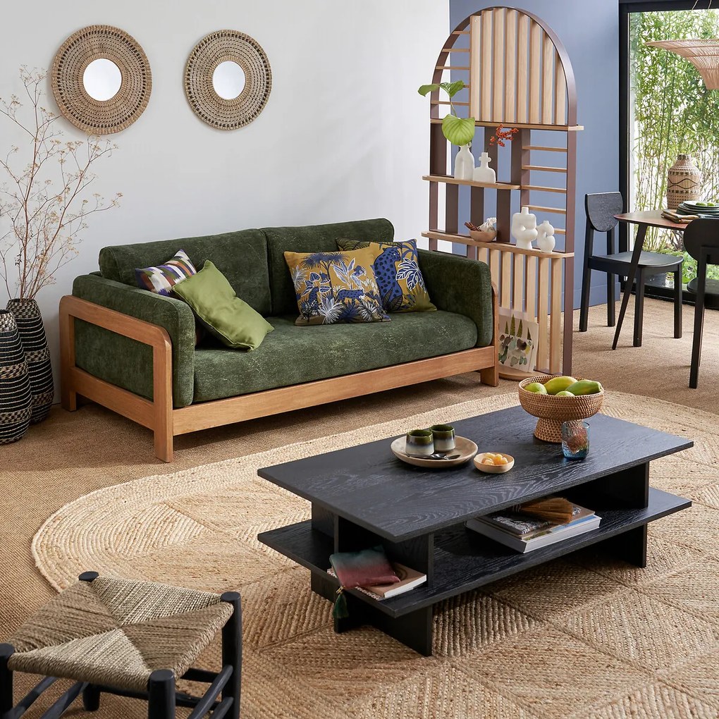 Decoratieve kruik in bamboe H53 cm, Plooming