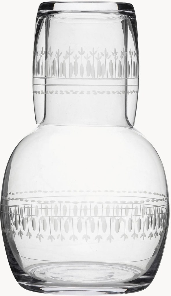 Mondgeblazen kristallen karaf Ovals met tumbler