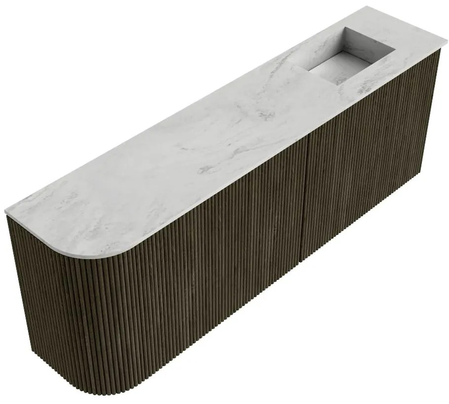 Mondiaz Joya DLux 110cm toiletmeubel ronding links shadow met wastafel faye rechts zonder kraangat opalo