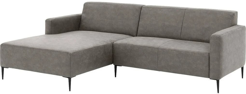 Goossens  Key West grijs, micro leer, 2-zits, modern design