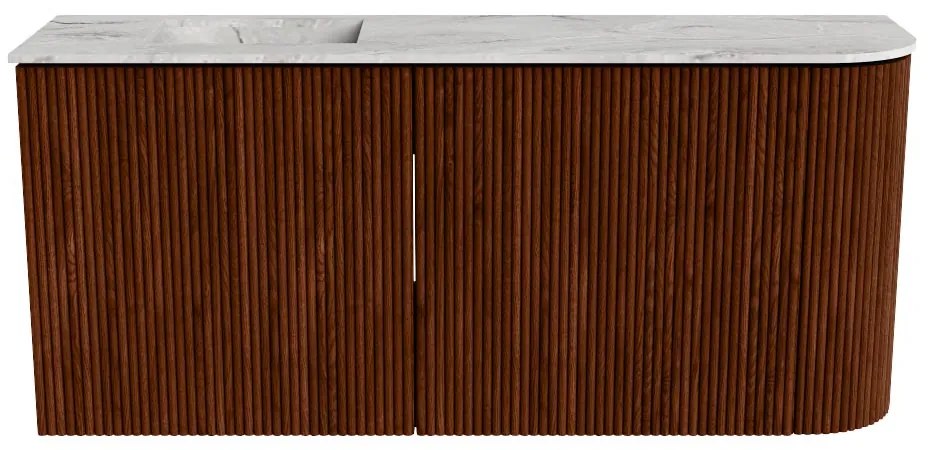 Mondiaz Joya DLux 90cm toiletmeubel ronding rechts ruby met wastafel faye links zonder kraangat glace