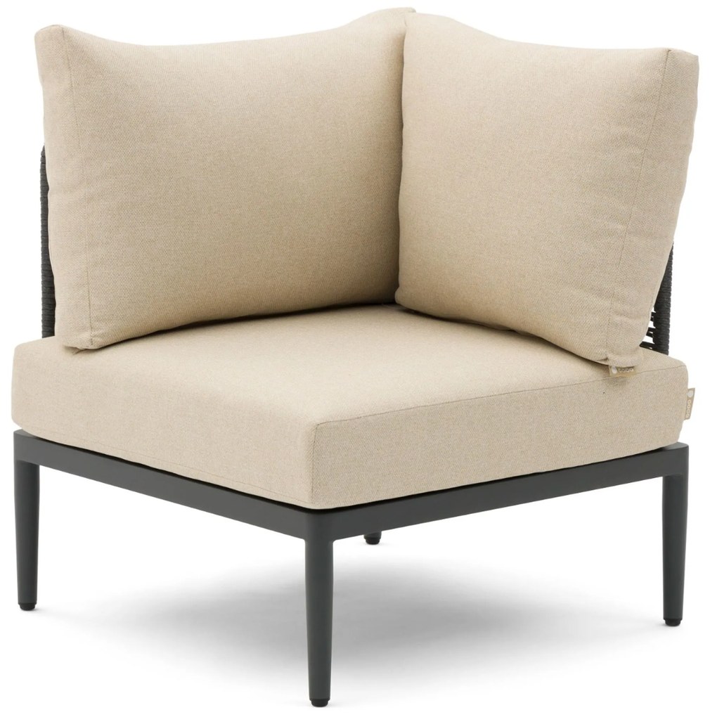 Hoek loungeset 5 personen Aluminium/wicker Grijs Coco Ibiza