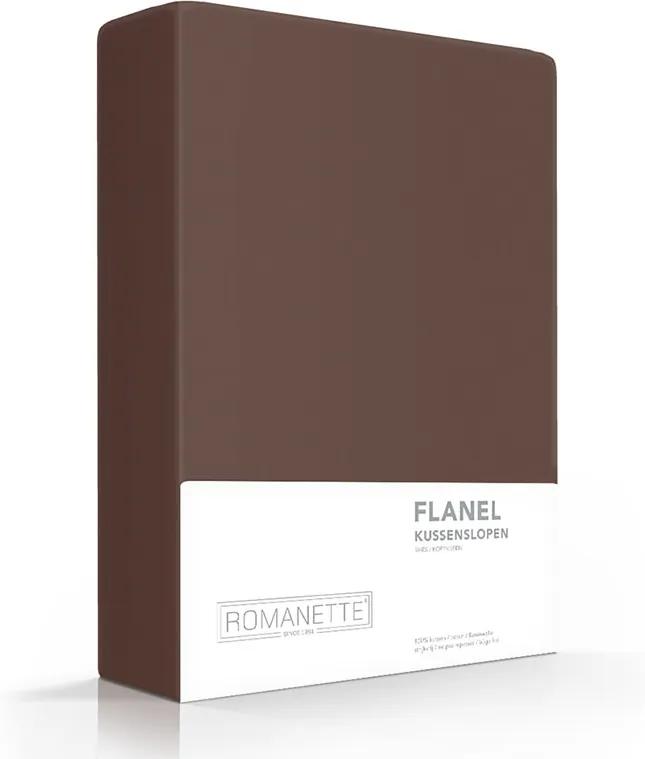 Romanette 2-PACK: Kussenslopen Verwarmend Flanel - 65 x 65 cm - Taupe