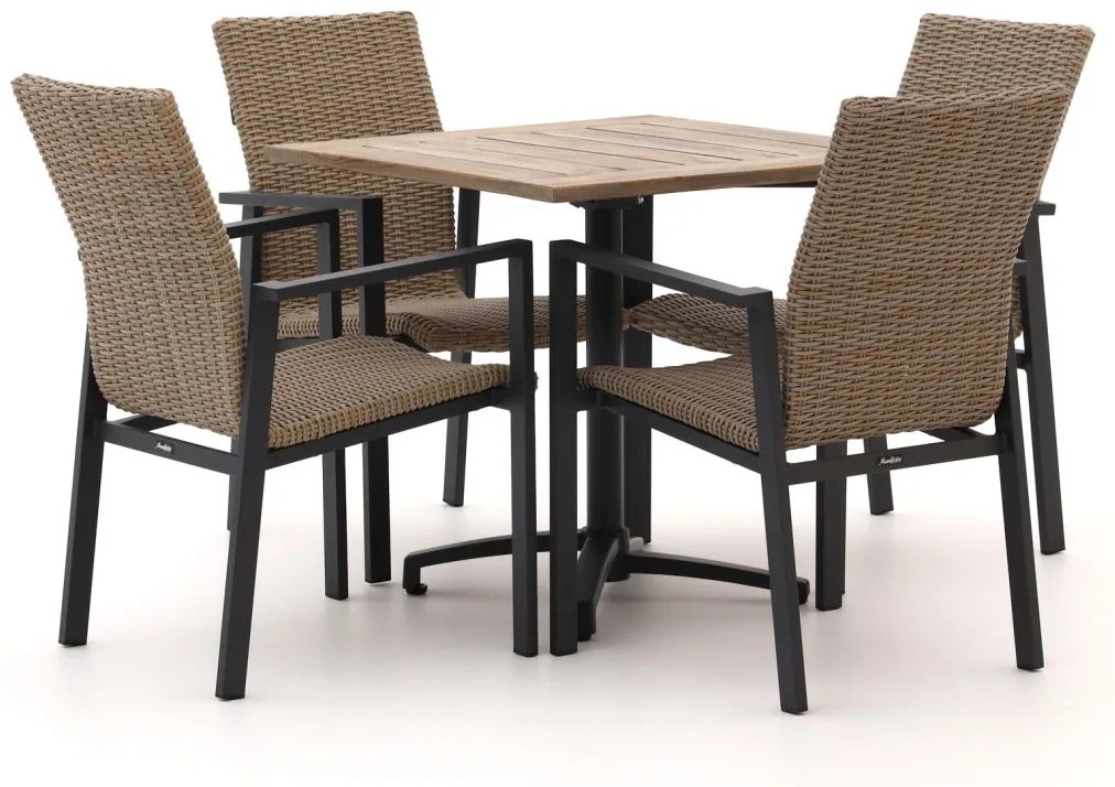 + 15% kassakorting | Diningset Manifesto  | 4 personen teakhout | Tuinset stapelbaar | 5-delig | Kees Smit Tuinmeubelen