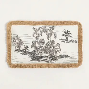 Rechthoekig Kussen 30x50 Cm Van Katoen Diwas Licht Taupe Grijs - Sklum