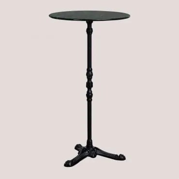 Roma Marmeren Hoge Bartafel Groen Marmer & Rond & Zwart - Sklum