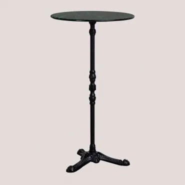 Roma Marmeren Hoge Bartafel Zwart & Rond & Groen Marmer Big Flower - Sklum