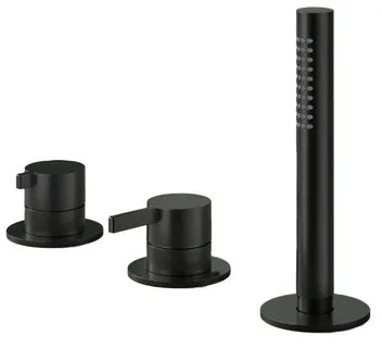 Hotbath Ace Badmengkraan - Badrandcombinatie - éénhendel - 2-weg omstel - handdouche - zwart geborsteld PVD AC075MBP
