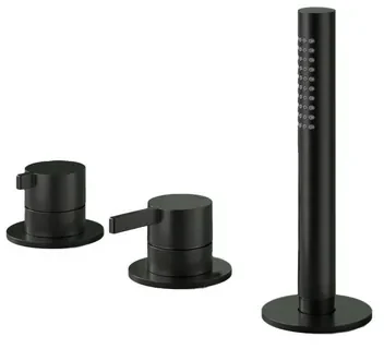 Hotbath Ace Badmengkraan - Badrandcombinatie - éénhendel - 2-weg omstel - handdouche - zwart geborsteld PVD AC075MBP