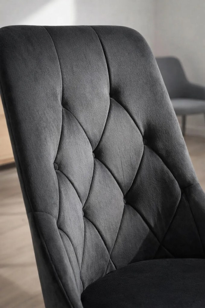 Dolfijn zwart fluwelen stoel