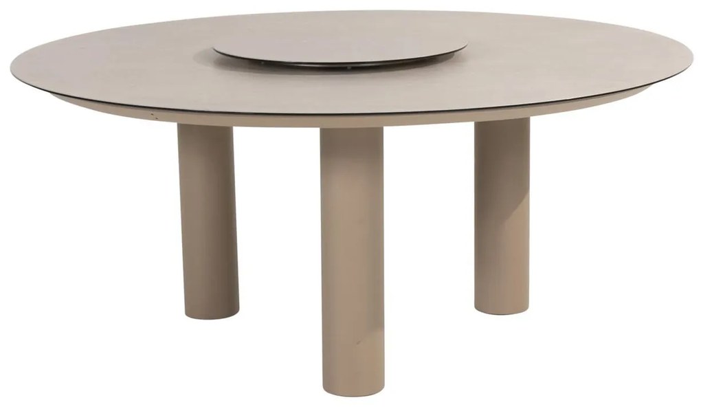 Taste by 4 Seasons Barista tuinset latte met Donato tuintafel latte met geprint keramisch blad Ø 160 cm Tuinset   beige weerbestendig