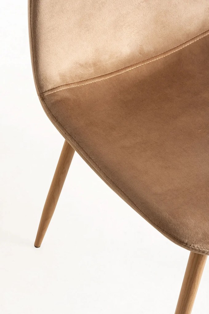 Set van 4 Teok Fluwelen Stoelen