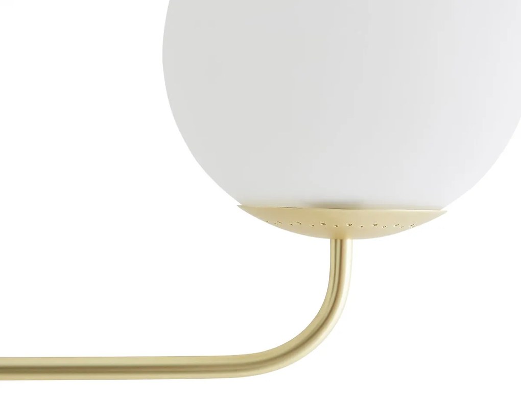 Hanglamp in messing en opaline glas, Moricio