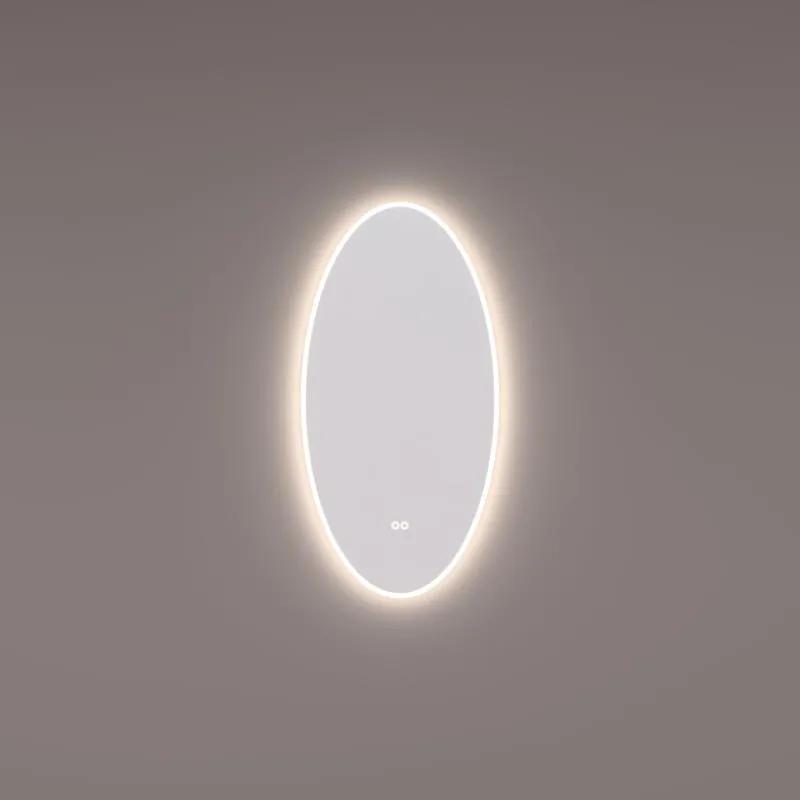 Hipp Design 13801 ovale spiegel 45x90cm met LED verlichting en spiegelverwarming