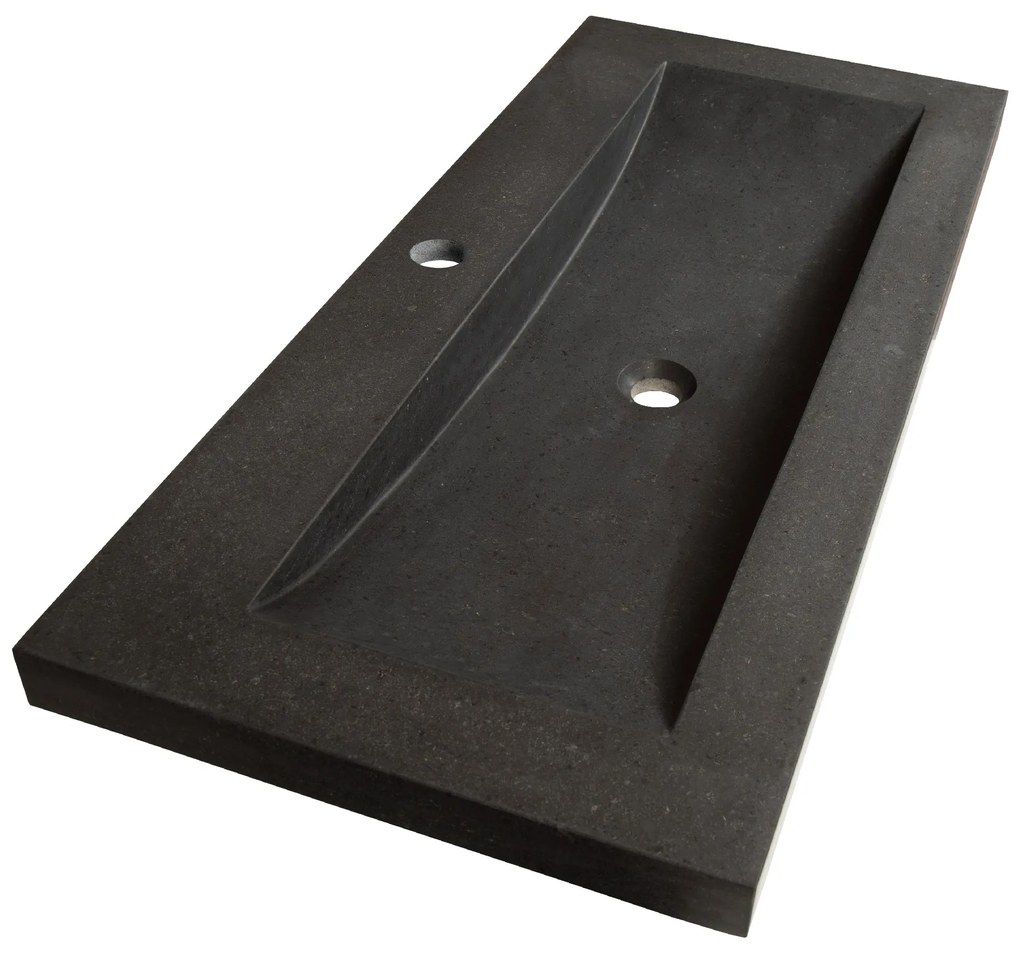 Sanituba Corestone wastafel basalt met kraangat 100cm