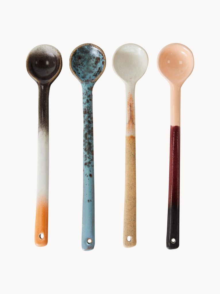 Handgemaakte lepels Reactive Glaze 70's, 4-delig