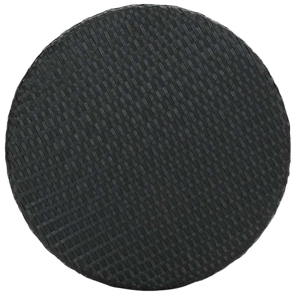 vidaXL Tuintafel 60,5x106 cm poly rattan zwart