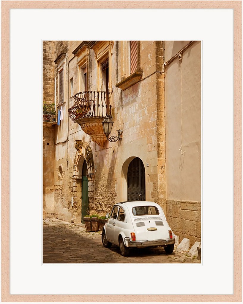 Ingelijste digitale print Fiat 500