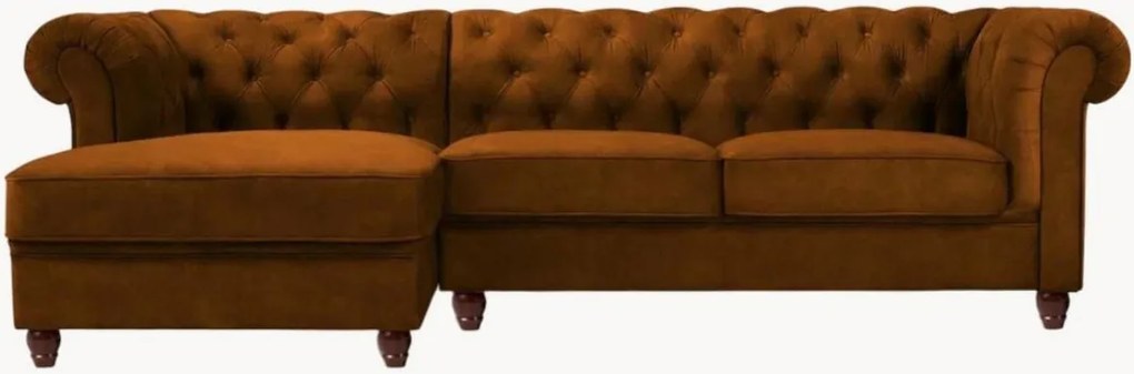 Fluwelen hoekbank Phoebe (4-zits)