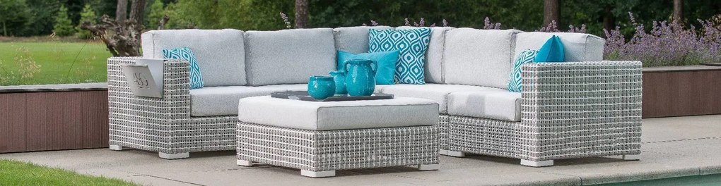 4 Seasons outdoor | Madras loungeset  Loungeset    Wit weerbestendig